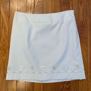 Ann Taylor LOFT white beaded skirt size 4